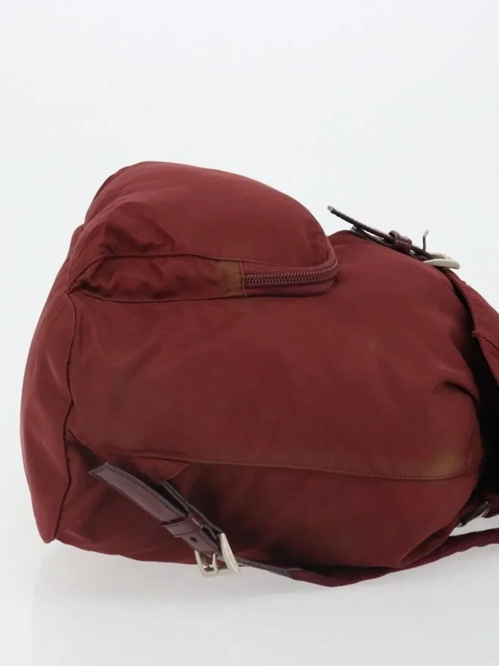 PRADA Backpack Nylon Red Silver Auth ti3983A